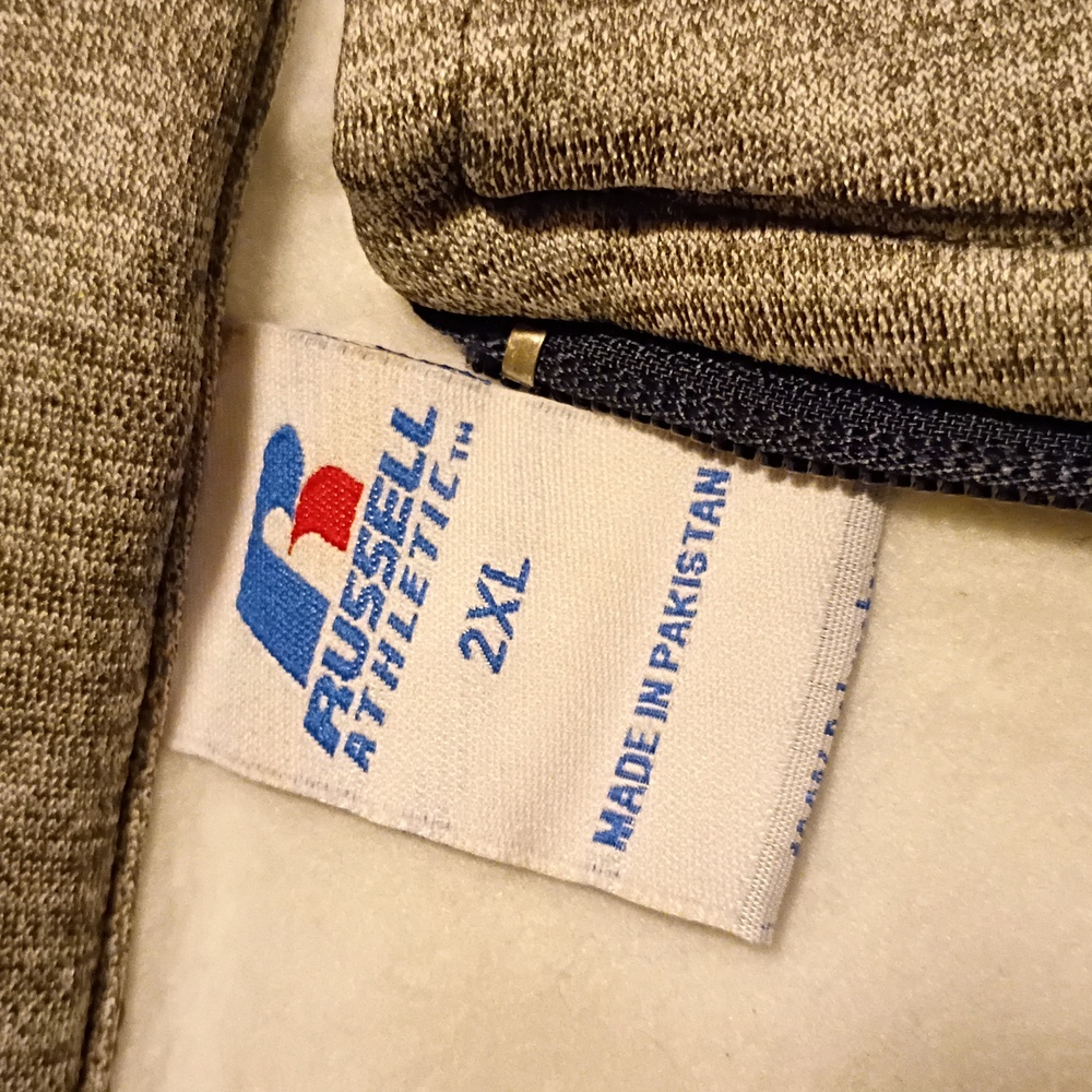 Russell Men's 1/4 Zip Pullover 2X Heather Gray Fleece-lined [NEW WITH TAGS] - Picture 3 of 4